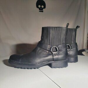 RJ Colt Black Leather Harness Boots -27669 MINOR- Mens Sz 12M